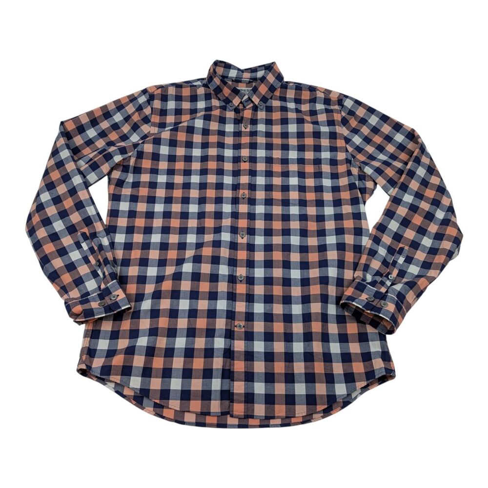 Express Men's Dress Shirt - Plaid Button Up - Size Large - Soft Wash